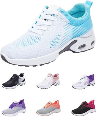 Generic Women Lightweight Trainers Walking Shoes Comfort Casual for Running Outdoor Sneakers Ladies Trainers Fashion Mesh Casual Comfy Sneakers A Blue