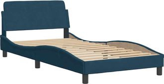 vidaXL Cama Con Cabecero Sin Colch&oacute;n Terciopelo Azul 100x200 Cm Vidaxl