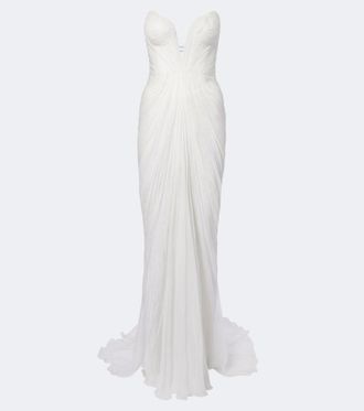 Maria Lucia Hohan Cecilia draped silk muslin bustier gown
