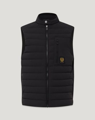Belstaff Chassis Gilet Mens Lightweight Stretch Down Black Size 2XL