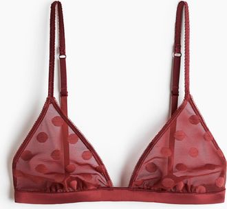 H&M Soft-BH aus Mesh - Dunkelrot