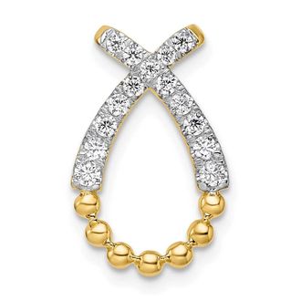 Diamond2Deal 14k Yellow Gold Lab Grown Diamond Teardrop Pendant (0.31ct, VS, G-H)