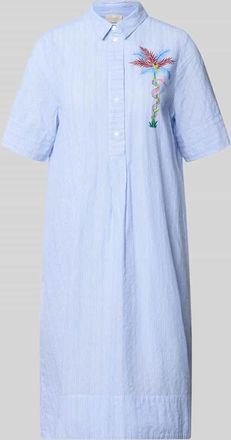 Milano Milano Italy Knielanges Hemdblusenkleid mit Motiv-Print in Hellblau, Gr&ouml;&szlig;e 42