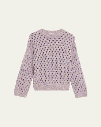 Brunello Cucinelli Sparkling Cashmere Mohair Crewneck Sweater