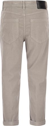 Dondup Womens Koons - Multi-striped Velvet Trousers With Jewelled Buttons - Sage Green Cotton - Size 27 (Waist)