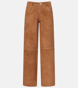Nour Hammour Milo suede wide-leg pants
