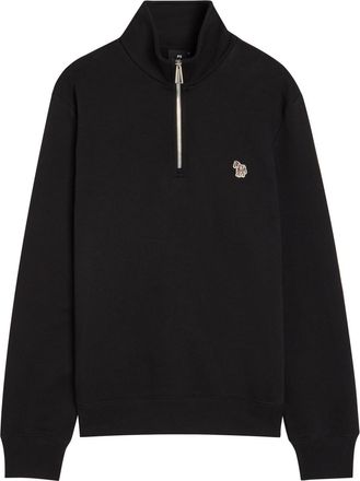 Paul Smith Appliqu&eacute;d Half-zip Cotton Sweatshirt - Black - Xxl