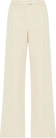 La DoubleJ Lake Como Broek - Dames - Wijde Broeken - Beige - L - Katoen - Broeken