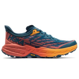 Hoka One One Hoka Speedgoat 5 Textile Synthetic Womens Low Top Trainers - Blue Coral Camellia - Size:UK 5.5