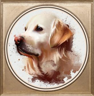Queence Acrylglasbild »Golden Retriever« Gemälde Haustiere Hund Hunde Hundebilder Kunst Tiere Fine Art-Print in Galeriequalität
