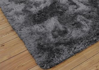 OEM Alfombra Shaggy Strado 160x230 Gris Noche Para Sala De Estar (gris Oscuro)