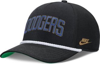Nike Los Angeles Dodgers Rise Nike Mens MLB Adjustable Hat in Black | NB4508ZELAD-D8K