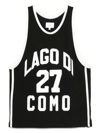 Rhude x Como 1907 printed tank top - men - Cotton/Rayon - M - Black