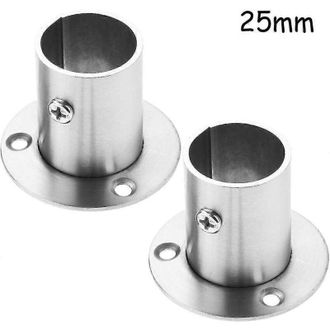 OEM Soporte Tubular Redondo De Acero Inoxidable, Soporte De Extremo De Barra De Acoplamiento (con Tornillos), 2 Piezas De 25 Mm - Crezuo
