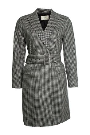Stand Studio Suistudio, checkered trench coat in black and white