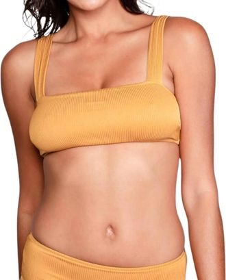 Sauipe Swimwear Julia Bikini Top Ribbed In Gold