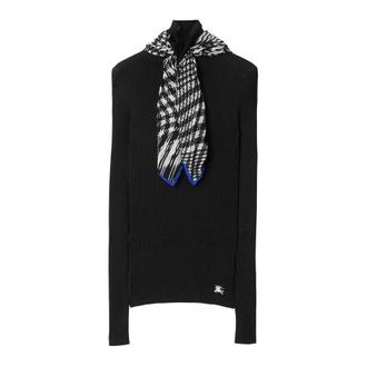 Burberry Scarf Rib Knit Sweater, Size Medium