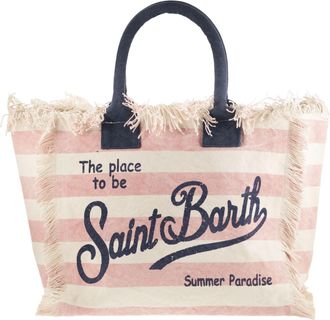 MC2 Saint Barth Vanity Canvas Bag With Striped Pattern