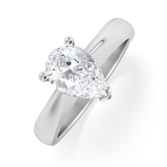 The Diamond Store Naomi Pear Cut Lab Diamond Engagement Ring 1.00ct H/SI in 9k White Gold