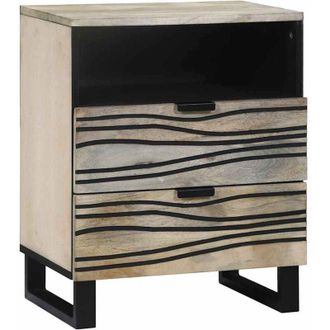 vidaXL Armadio da Notte con cassetto Bianco e nero 50 x 33 x 60 cm - Vidaxl