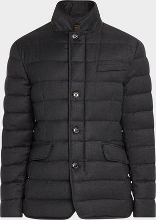 Moorer Mens Channeled Cashmere-Wool Blazer