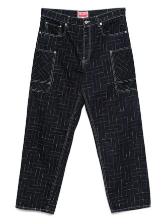 Kenzo Jeans met geometrisch patroon - Blauw