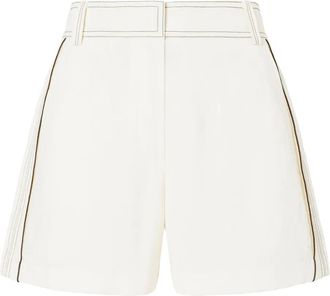 Tory Burch Shorts a vita alta con pieghe - Bianco