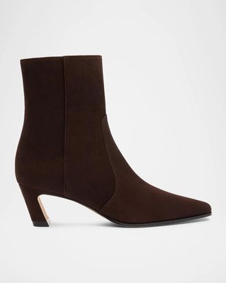 Stuart Weitzman Stassi Suede Zip Booties
