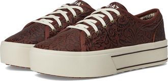 Ariat Skylar Womens Flat Shoes Brown Floral Emboss : 6.5 B - Medium, Leather/Rubber