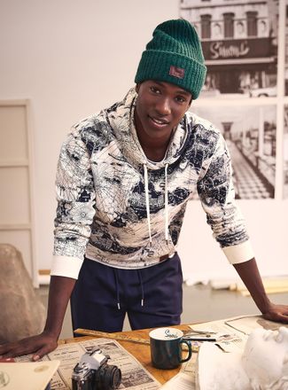 Simons Womens 100% organic cotton map hoodie Our History, Our Heritage Collection Unisex