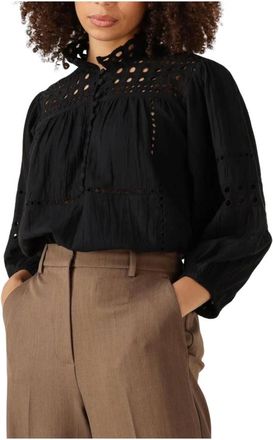 Second Female Brunie Blouse - Dames - Blouses & Shirts - Zwart - Maat: S Katoen