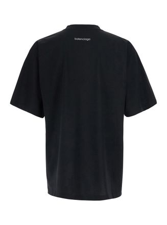 Balenciaga Crew Neck Cotton T-Shirt - Black