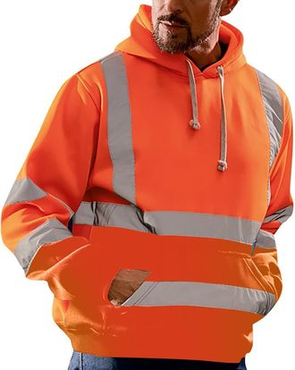 Generic Mens Safety Jacket Hooded Hi-Vis Jacket Softshell Jacket Work Jacket Winter Jacket with Reflective Stripes Softshell Jacket Work Jacket Protective Jac