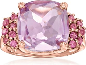 Ross-Simons Amethyst and. Rhodolite Garnet Ring in 18kt Rose Gold Over Sterling
