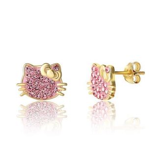 Hello Kitty Crystal Studs in Gold, Rose Gold at Nordstrom