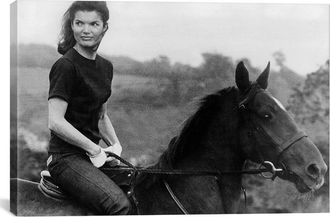 iCanvas Icanvas Jackie Kennedy Riding Horse In 1968 Photograph By Rue Des Archives