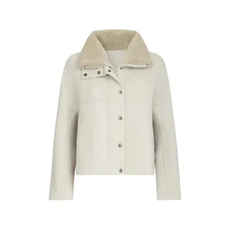 Brunello Cucinelli Hand-crafted Outerwear Jacket In Virgin Wool And Cashmere Double Cloth With Detachable Shearling Insert