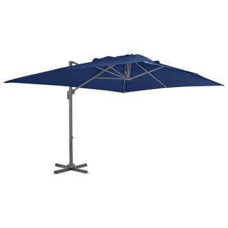 Berkfield Home Cantilever Umbrella with Aluminium Pole 4x3 m Azure Blue
