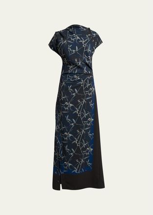 Proenza Schouler Anais Floral-Print Gathered Button-Side Maxi Dress
