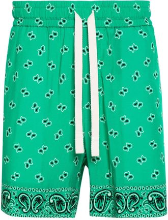Palm Angels paisley-print deck shorts - men - Cotton/Viscose - 46 - Green