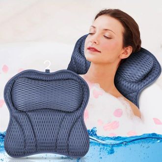 OEM Almohada De Ba&ntilde;o, Almohada Para El Cuello Y Almohada Para Ba&ntilde;era Con Malla De Aire 4d Para Spa En Casa - Azul Marino