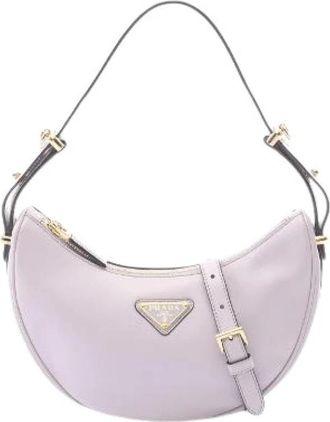 Prada Pre-owned Soft Calf Arche 2Way Handbag - Dames - Vintage Schoudertas - Paars - ONE Size - Leer - Vintage
