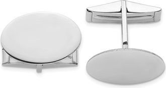 Diamond2Deal 14K White Gold Mens Oval Cuff Links
