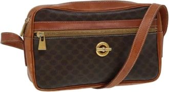 Celine Pre-owned Cross Body Bags, female, Brown, Size: ONE SIZE Pre-owned Vintage Macadam Shoulder Bag