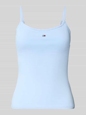 Tommy Jeans Slim Fit Tr&auml;gertop aus Baumwoll-Mix in Hellblau, Gr&ouml;&szlig;e XL