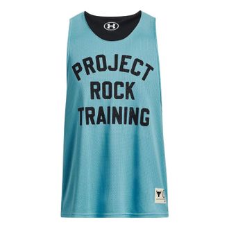 Under Armour Project Rock Reversible Mesh Tank Blue Teal 1377442-433