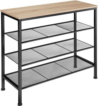 TecTake Zapatero estilo industrial y 3 estantes 80,5x30,5x72,5cm madera clara