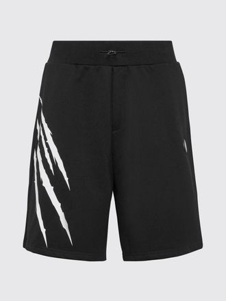 Plein Sport Scratch Cotton Jersey Sports Shorts with Contrasting Logo