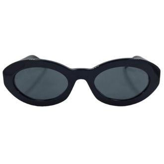 Saint Laurent Accessoires, Dames, Zwart, ONE Size, Ovale Acetaat Zonnebril