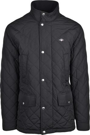 GANT Quilted Windcheater Mid Coat with High Collar and Flap Pockets